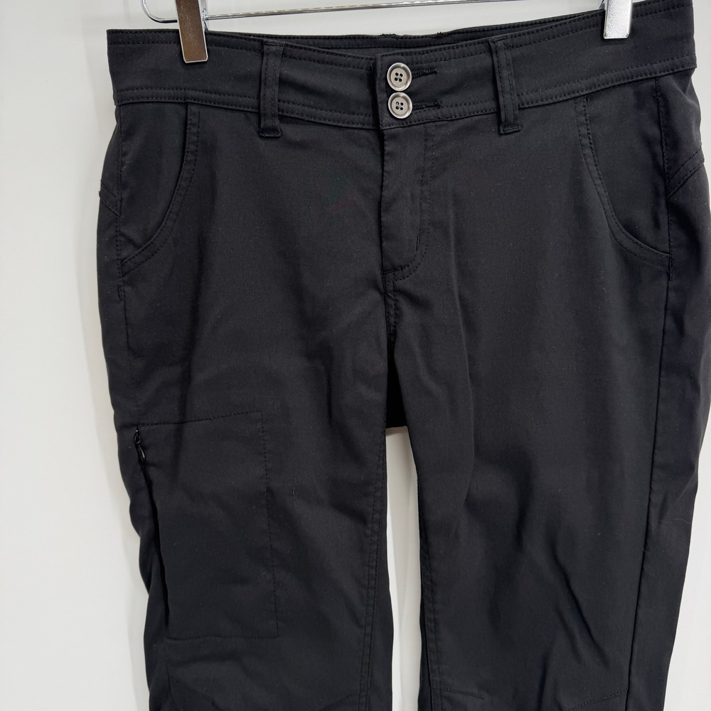 Prana Halle Hiking Pants Size 6 Straight Black Nylon Stretch Roll Up W4119RG23 - Picture 2 of 12